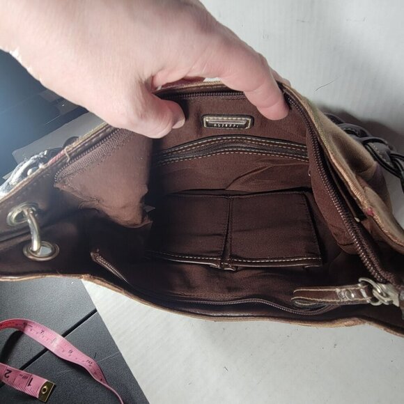 Rosetti Classic Everyday Workwear Braided Strap Multi-Color Fabric Hobo Bag - Picture 7 of 12